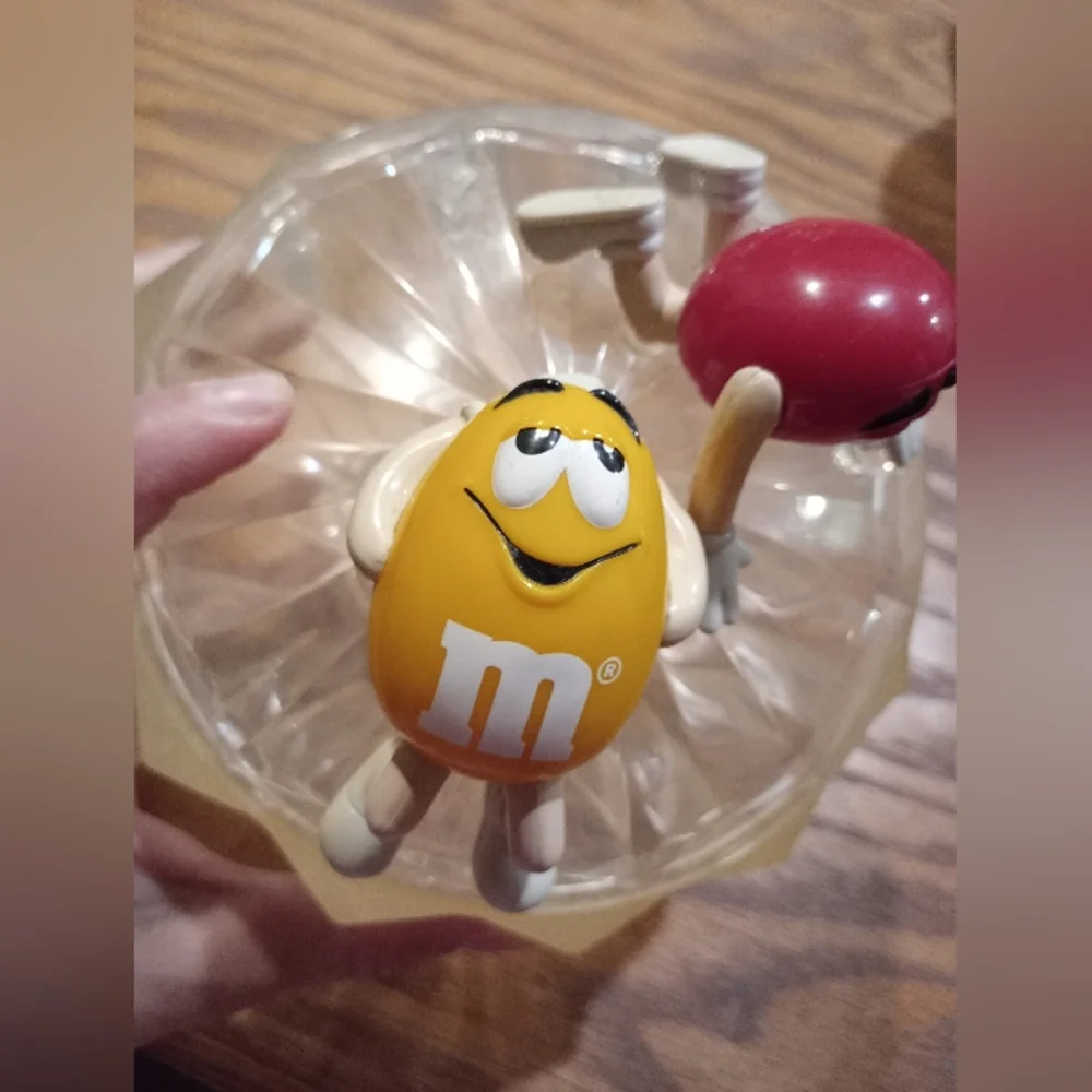 Vintage M&M's Candy Dispenser with Red and Yellow Characters